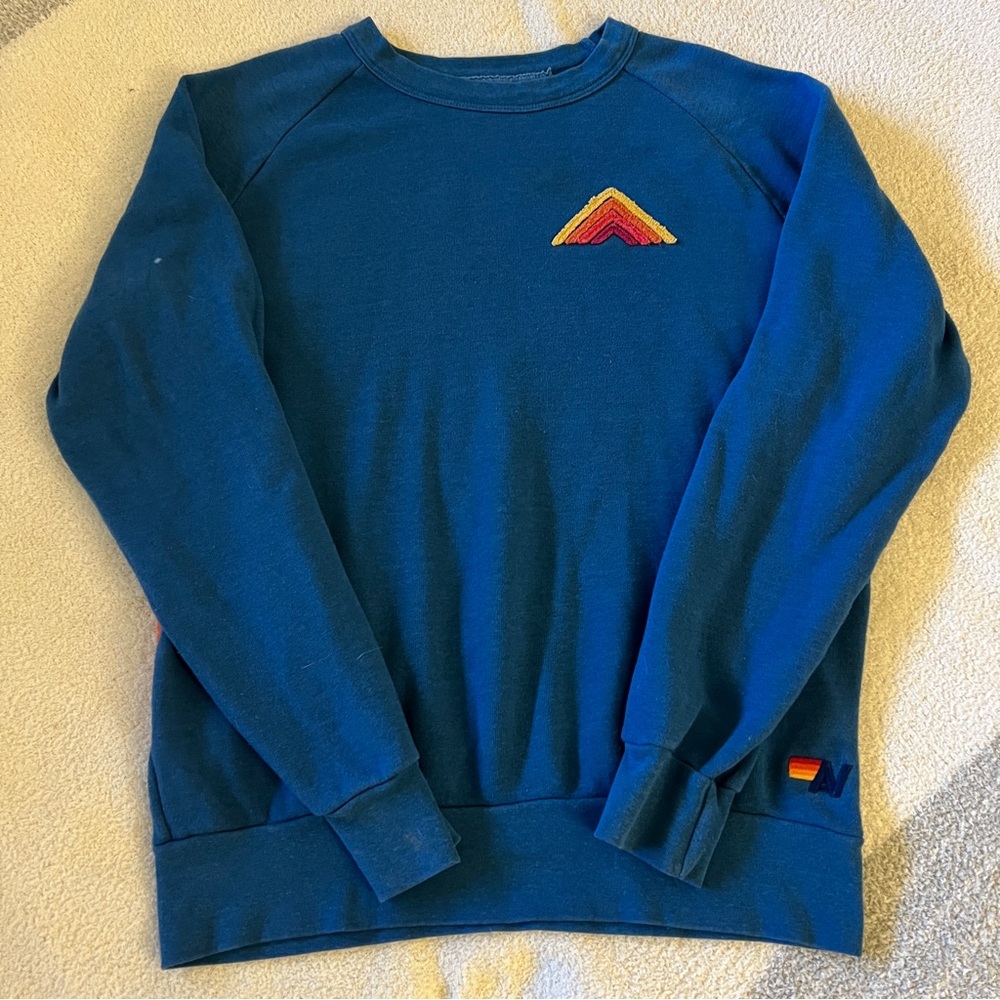 Aviator Nation Rainbow Chevron Sweatshirt — Size M